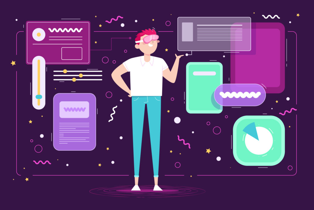 Motion UI animation effects on a modern website interface